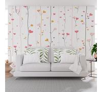 Wallpaper Painted Geometric Heart Flowers Non-Woven Mural 450x315cm(W x H) Modern Photo Geometric Lines 3D Printed Mural Wallpaper Living Room Home Decoration Wall Murals for Children's Room