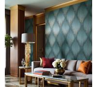 Galerie Fashion Icon Green Shimmer Stripe Wallpaper