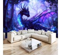 Wallpaper Photo Anime Style Retro Dragon Murals Wall Art Wallpaper 3D Photo Wall Mural Living 200 x 140 cm Art Wallpapers Room Sofa Backdrop TV Wall Decor Purple