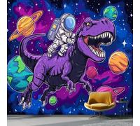 Wallpaper Photo Cartoon Animals Space Dinosaur for Living Room Bedroom Decor, Purple Non-Woven Art Wallpaper for Children's Room Hallway Lounge, Giant Mural 350 x 256 cm
