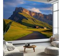 Wallpaper Photo Dolomites Italy Landscape 200 x 140 cm Murals Large TV Background Wall Art - Green Blue Mural Decoration for Living Room Bedroom Luxury Art Poster Wall Covering