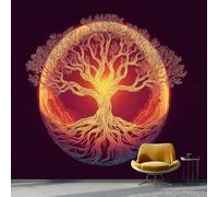 Wallpaper Photo Fantasy Tree of Life Digital Art for Living Room Bedroom Decor, Dark Chestnut Non-Woven Art Wallpaper for Children's Room Hallway Lounge, Giant Mural 250 x 175 cm