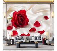 Wallpaper Photo Modern Romantic Floral Rose for Living Room Bedroom Decor, Cream Non-Woven Art Wallpaper for Children's Room Hallway Lounge, Giant Mural 350 x 256 cm