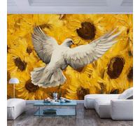 Wallpaper Photo Premium Art Print White dove flying among sunflower inspired modern White dove flying among sunflower inspired modernWall Art Decor Large for Living Room Bedroom Large Wall Paintings