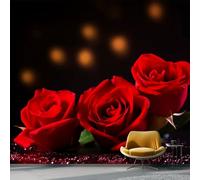 Wallpaper Photo Romantic Floral Rose for Living Room Bedroom Decor, Black Non-Woven Art Wallpaper for Children's Room Hallway Lounge, Giant Mural 350 x 256 cm