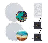 Wallpaper, Resin Clock Mould 5Pcs Large Silicone Arabic Numerals DIY Clock Moulds for Epoxy Resin Clock Resin Mouldwith Movement for Wall Home Decor