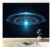 Wallpaper Science Fiction Universe Starry Sky Photo Mural 500W x 280H cm, Futuristic Non-Woven Wall Art Poster Picture Design - Wall Mural Decoration for Living Room Bedroom Children's Room