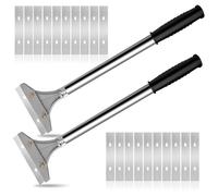 Wallpaper Scraper Tool, 2 Pack Heavy Duty Wall Scraper Tool, Non-Slip Soft Grip Paint Scrapers with 20 Replace Accessories Effortless Removal of Wallpaper Floor Tiles and Stubborn Material
