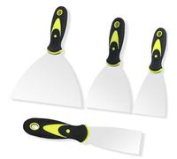 Wallpaper Scrapers Set, Stainless Steel Wall Scraper Paint Scraper with Soft Grip Handle Filling Wide Putty Scraper for Wallpaper Drywall Decals DIY Decorating Removal Painting (1.5'', 3'', 4'', 6'')