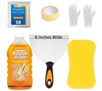 Wallpaper Stripper Set - Bundle with Heavy Duty Wallpaper Remover, Wallpaper Stripper, Large Sponge, Dust Sheet, Masking Tape and Gloves - Suitable for All Types of Wallpaper Removal