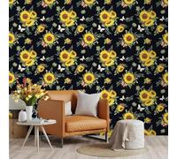 Wallpaper Sunflower Peel and Stick Wallpaper: Self Adhesive for Living Room Waterproof Vinyl Wall Paper,Art Deco Thicken Sticky Back Plastic Removable 45X600CM
