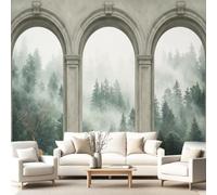 Wallpaper Trompe L'Oeil Door, 200 x 140 cm Non-Woven Wall Mural, DIY Nature Mist Forest Wallpaper Mural, Living Room Bedroom Backdrop TV, Art Poster Mural Wallpaper