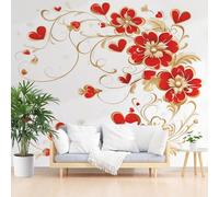 Wallpaper Vintage Classic Floral Non-Woven Mural 250x175cm(W x H) Modern Photo Plant Floral 3D Printed Mural Wallpaper Living Room Home Decoration Wall Murals for Children's Room