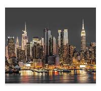 Wallpaper - Wall Mural 350x256 cm Non-Woven Premium Art Print Fleece Wall Mural Decoration Poster Picture Design Modern New York City Manhattan Skyscraper d-B-0060-a-c