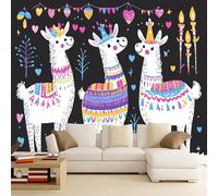 Wallpaper - Wall Mural Alpaca 365 x 254 cm Photo Wallpaper Animal Non-Woven Premium Art Print Wall Mural Decoration for Living Room, Bathroom, Bedroom