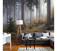Wallpaper Wall Mural Ancient Mysterious Forest 150 X 105 Cm Realistic Misty Pine Forest Photo Wallpaper Non-Woven Wall Mural Poster, for Living Room Bedroom Corridor Tv Background Decor Murals