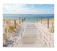 Wallpaper - Wall Mural Beach 200x140 cm Non-Woven Premium Art Print Fleece Wall Mural Decoration Poster Picture Design Modern Landscape Nature sea Tropical Holiday Summer c-A-0054-a-b