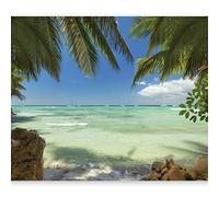 Wallpaper - Wall Mural Beach & Sea 200x140 cm / 78.7" x 55.1" Non-Woven Premium Art Print Fleece Wall Mural Decoration Poster Picture Design Modern Nature Sea Ocean Palm Tree Tropical c-A-0055-a-a