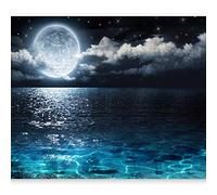 Wallpaper - Wall Mural Beach & Sea 350x256 cm / 137.8" x 96.5" - Non-Woven Premium Art Print Fleece Wall Mural Decoration Poster Picture Design Modern - Nature Night Landscape Clouds c-B-0083-a-a