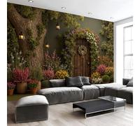 Wallpaper Wall Mural Cozy Country Garden Style 150 X 105 Cm Romantic Spring Theme Photo Wallpaper Non-Woven Wall Mural Poster, for Living Room Bedroom Corridor Tv Background Decor Murals