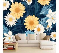 Wallpaper - Wall Mural Daisy 400 x 280 cm Photo Wallpaper Chrysanthemum Non-Woven Premium Art Print Wall Mural Decoration for Living Room, Bathroom, Bedroom