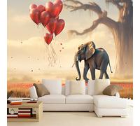 Wallpaper - Wall Mural Elephant 365 x 254 cm Photo Wallpaper Hallway Elephant Non-Woven Premium Art Print Wall Mural Decoration for Living Room, Bathroom, Bedroom