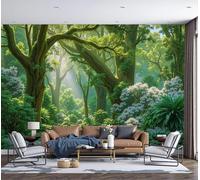 Wallpaper Wall Mural Emerald Green Natural Forest Sunlight Filtering Through The Tree Canopy 200×140Cm Photo Wallpaper Silk Walls Mural Poster,For Living Room Bedroom Tv Background Wall Decor Murals