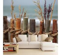 Wallpaper - Wall Mural Fence 150 x 107 cm Photo Wallpaper Rural Non-Woven Premium Art Print Wall Mural Decoration for Living Room, Bathroom, Bedroom