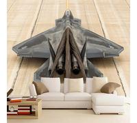 Wallpaper - Wall Mural Fighter 365 x 254 cm Photo Wallpaper Airplane Non-Woven Premium Art Print Wall Mural Decoration for Living Room, Bathroom, Bedroom