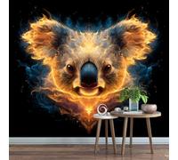 Wallpaper - Wall Mural Flame Koala 300 x 256 cm Photo Wallpaper Colorful Koala Non-Woven Premium Art Print Wall Mural Decoration for Living Room, Bathroom, Bedroom
