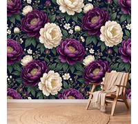 Wallpaper Wall Mural Floral Vintage Classic Peonies Leaves Ditsy Flowers 3D Effect Wall Decor Non-Woven Poster Wallpaper 200 x 140 cm Mural Decoration for Bedroom Living Room Hallway Kids Room