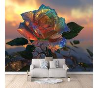 Wallpaper - Wall Mural Flowers 300 x 210 cm / 118" x 82.6" - Non-Woven Premium Art Print Fleece Wall Mural Decoration Poster Picture Design Modern - Abstract Rose Flower C-B-1769-1-A
