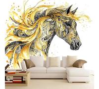 Wallpaper - Wall Mural Horse 350 x 245 cm Photo Wallpaper Horse Head Non-Woven Premium Art Print Wall Mural Decoration for Living Room, Bathroom, Bedroom