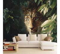 Wallpaper - Wall Mural Leopard 430 x 300 cm Photo Wallpaper Leopard Non-Woven Premium Art Print Wall Mural Decoration for Living Room, Bathroom, Bedroom