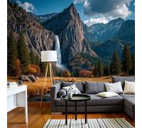 Wallpaper Wall Mural Magnificent Mountain Waterfall 150 X 105 Cm Realistic Scenery Photo Wallpaper Non-Woven Wall Mural Poster, for Living Room Bedroom Corridor Tv Background Decor Murals