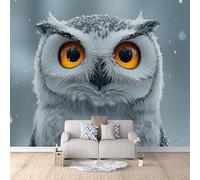 Wallpaper - Wall Mural Owl 100 x 70 cm / 39.3" x 27.5" - Non-Woven Premium Art Print Fleece Wall Mural Decoration Poster Picture Design Modern - Cute Animal Owl C-B-0403-1A