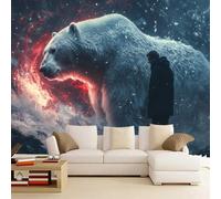 Wallpaper - Wall Mural Polar Bear 350 x 245 cm Photo Wallpaper Animal Non-Woven Premium Art Print Wall Mural Decoration for Living Room, Bathroom, Bedroom