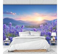 Wallpaper Wall Mural Realistic Lavender Field Scenery 200 X 150 Cm Naturalistic Realism Photo Wallpaper Non-Woven Wall Mural Poster, for Living Room Bedroom Corridor Tv Background Decor Murals