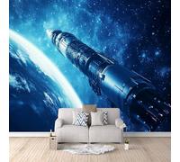 Wallpaper - Wall Mural Rocket 100 x 70 cm / 39.3" x 27.5" - Non-Woven Premium Art Print Fleece Wall Mural Decoration Poster Picture Design Modern - Interstellar Satellite C-B-0403-1A