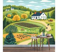 Wallpaper - Wall Mural Rural Farm 200 x 140 cm Photo Wallpaper Rural Non-Woven Premium Art Print Wall Mural Decoration for Living Room, Bathroom, Bedroom