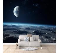 Wallpaper - Wall Mural Starry Sky 300 x 210 cm / 118" x 82.6" - Non-Woven Premium Art Print Fleece Wall Mural Decoration Poster Picture Design Modern - Interstellar Planets In Outer Space C-B-1769-1-A