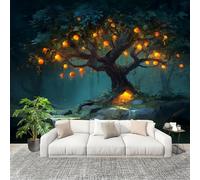 Wallpaper - Wall Mural The Great Tree in The Fantasy Jungle Non-Woven Wall Mural Green Home Decoration Poster Picture for Living Room Bedroom & Home Interiors Wallpaper 400x280 cm