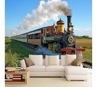 Wallpaper - Wall Mural Train 250 x 175 cm Photo Wallpaper Steam Locomotive Non-Woven Premium Art Print Wall Mural Decoration for Living Room, Bathroom, Bedroom