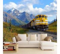 Wallpaper - Wall Mural Train 365 x 254 cm Photo Wallpaper Steam Locomotive Non-Woven Premium Art Print Wall Mural Decoration for Living Room, Bathroom, Bedroom