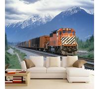 Wallpaper - Wall Mural Train 400 x 280 cm Photo Wallpaper Steam Locomotive Non-Woven Premium Art Print Wall Mural Decoration for Living Room, Bathroom, Bedroom