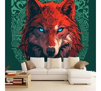 Wallpaper - Wall Mural Wolf King 150 x 100 cm Photo Wallpaper Wolf Head Non-Woven Premium Art Print Wall Mural Decoration for Living Room, Bathroom, Bedroom