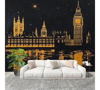 Wallpaper Wall Sticker Abstract City Buildings Reflection Non-Woven Print Photo Wallpaper Dark Photo Wall Art for Bedroom Study Game Room Living Room Decor 300x210cm