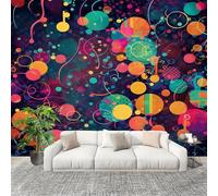 Wallpaper Wall Sticker Abstract Music Polka Dot Pattern Non-Woven Print Photo Colorful Photo Wall Art for Bedroom Study Game Room Living Room Decor 250x175cm