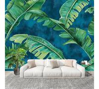 Wallpaper Wall Sticker Botanical Banana Leaf Pattern Non-Woven Print Photo Green Photo Wall Art for Bedroom Study Game Room Living Room Decor 400x280cm