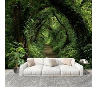 Wallpaper Wall Sticker Jungle Plant Path Non-Woven Print Photo Green Photo Wall Art for Bedroom Study Game Room Living Room Decor 200x140 cm